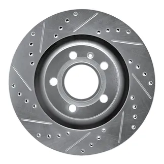 R1 Concepts EDZ-73032L Brake Rotor Drilled and Slotted Silver